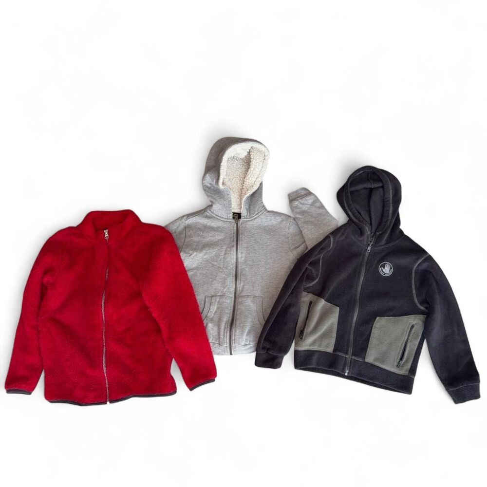 Kids Fleece & Sherpa Hoodie Jacket Bundle / Lot (Size 5 / M 5-6)